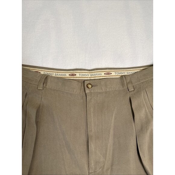 Tommy Bahama Shorts Mens 40 Tan Relax 100% Silk Beach Golf Pleated Casual - Picture 3 of 7